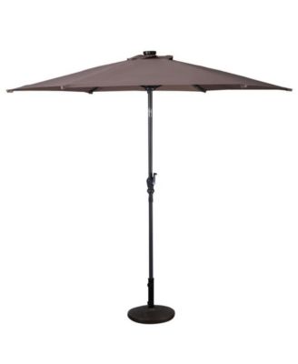 LUCKY ONE 9 Feet Patio LED Solar Umbrella with Crank