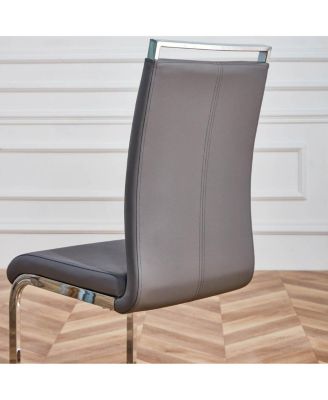 Modern Dining Chairs, PU Faux Leather High Back Upholstered Side Chair