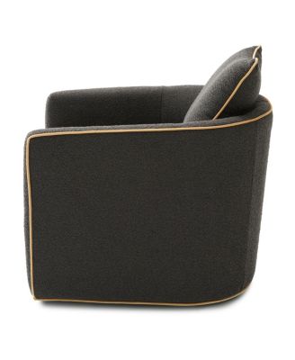 Swivel Accent Chair, Upholstered Club Barrel Sofa for Living Room, Light Gray