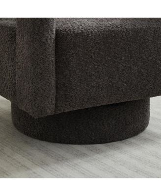 29.13" W Swivel Accent Chair, Modern Rotating Armchair, Charcoal