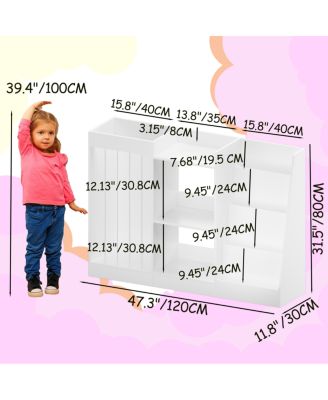 Kids Bookshelf and Toy Storage, 3-Tier Sling Bookcase for Nursery