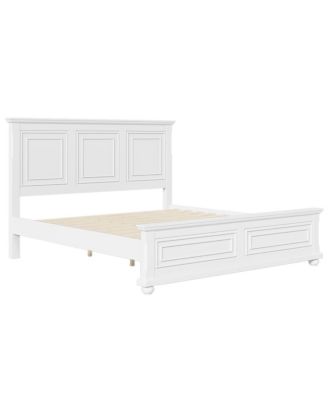 Vintage Pinewood Tall Headboard King Bed Frame