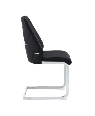 Modern PU Leather Dining Chair with Arched Back
