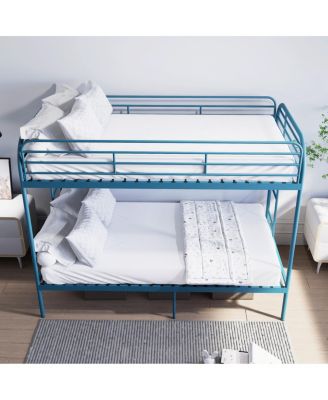Metal Twin Over Twin Bunk Bed with 2 Ladders