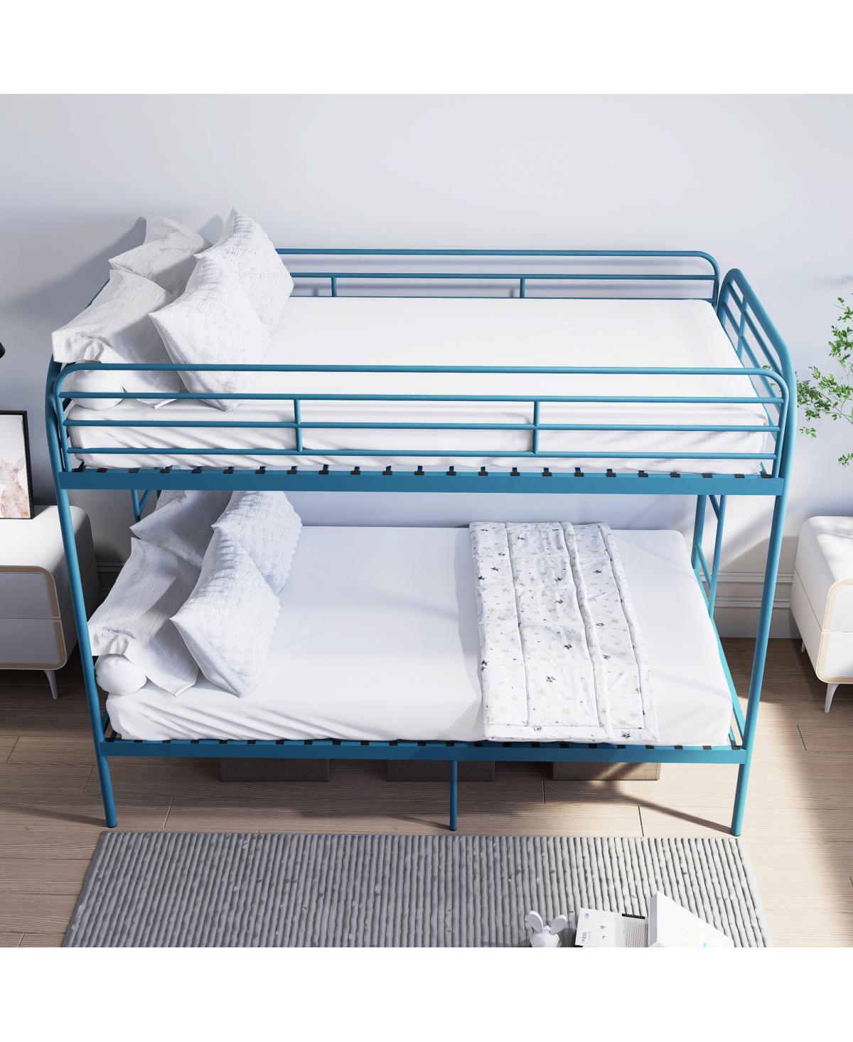 Streamdale Furniture Metal Twin Over Twin Bunk Bed with 2 Ladders