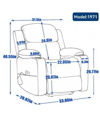 Streamdale Infinite Position Single Motor Power Lift Recliner Chair