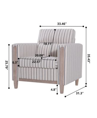 1-Seater Sofa with Solid Wood Legs, High-Resilience Foam & PP Cotton Backrest, Quick 20-Min Assembly, 220lb Capacity Living Room Accent Chair