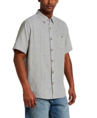Men's Short-Sleeve Vertical Dobby Striped Shirt