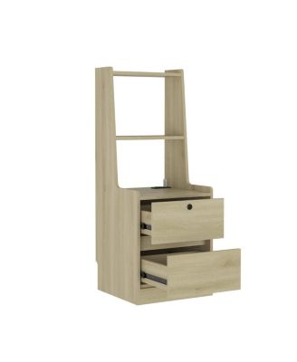 Streamdale  Furniture Smart Nightstand with Charging Station, Light, Bookshelf & Storage