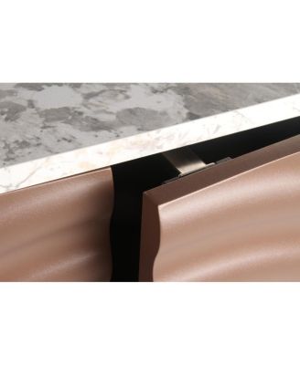 Unique 3D wave texture sideboard with marble-like countertop