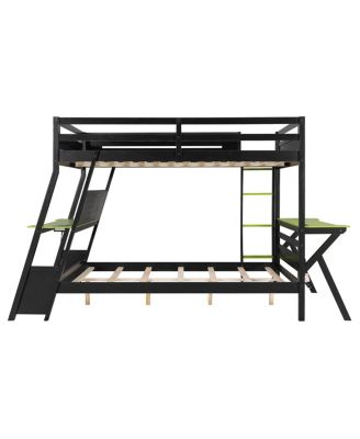 Bunk Bed with Two Gaming Desks & USB Ports