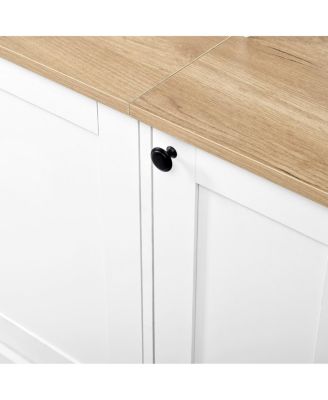 Streamdale Elegant Arched Entertainment Center with Bookshelf & Farmhouse TV Stand