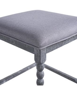 26" Upholstered Acacia Wood Counter Stools