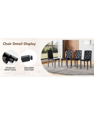 Walnut Textured Dining Table with Storage Shelf & PU Chairs