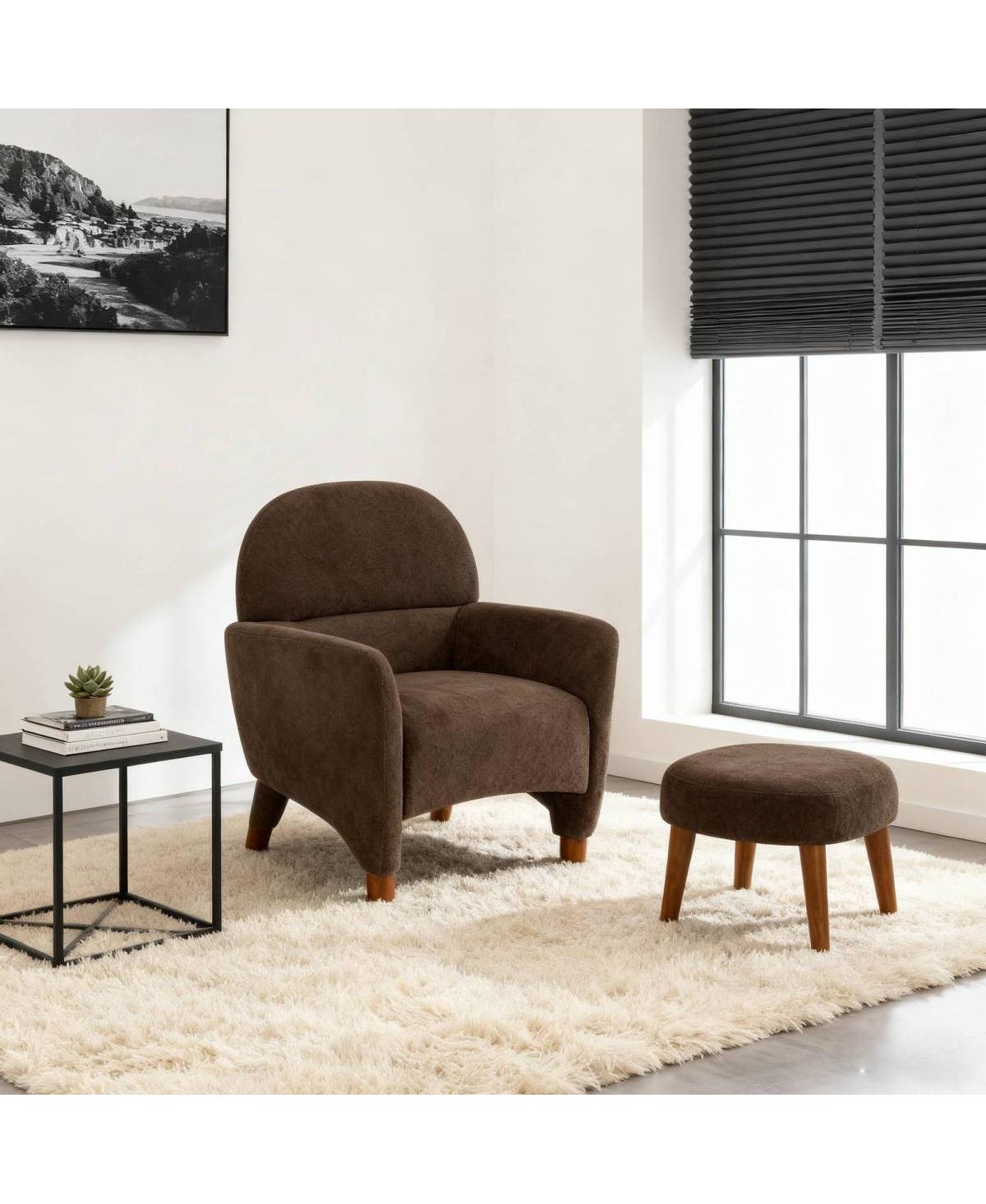 Streamdale Furniture Modern Lazy Chair with Footrest Ottoman