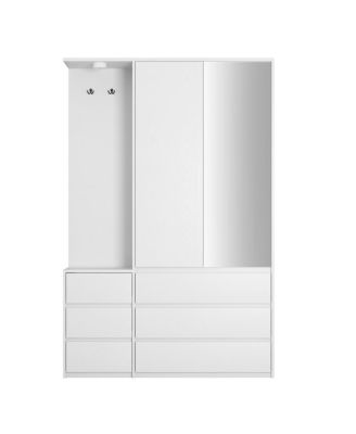 Streamdale Wardrobe Closet 71.7" H, 2 Doors 6 Drawers, White