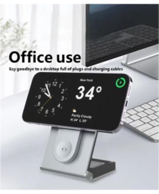 Foldable 3-in-1 Wireless Charger - Charge for Apple - Portable Fan-Cooled Charging Stand for iPhone, Watch and Earphones
