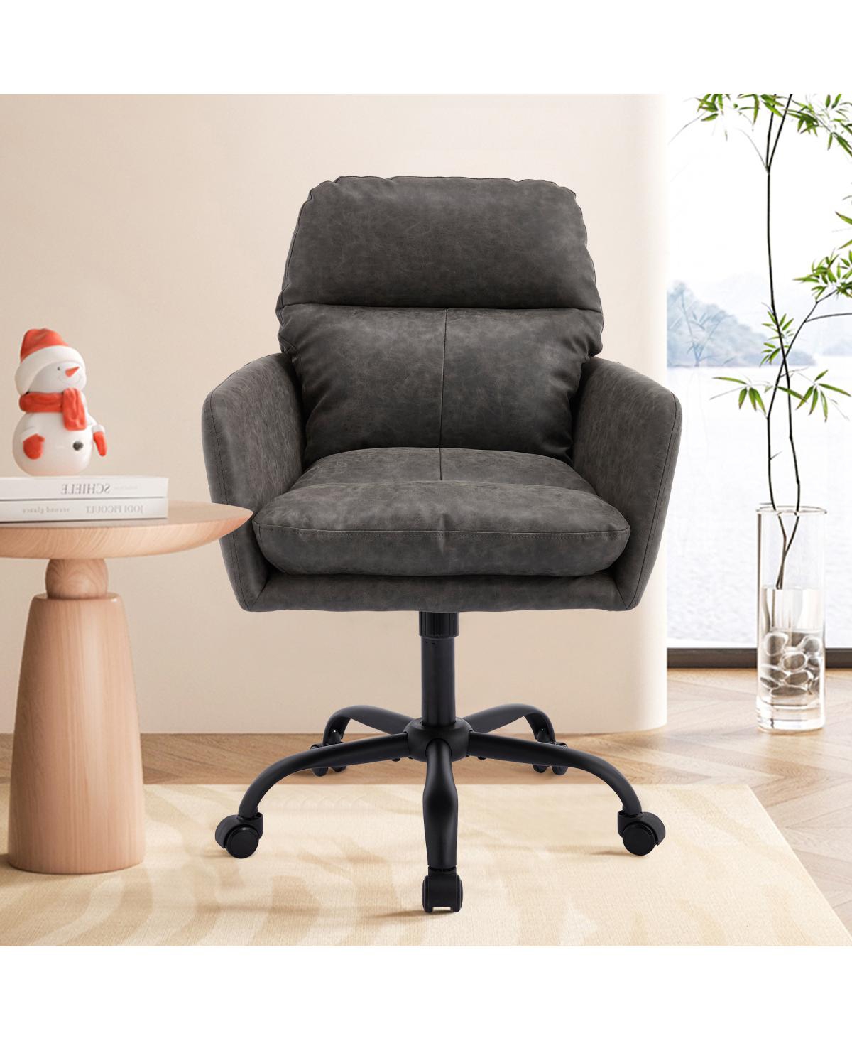 Streamdale Furniture Streamdale Office chair, Black Pu leather, adjustable height