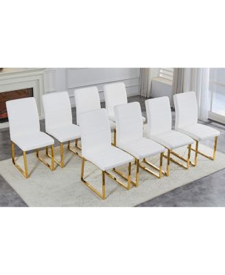 8-Pack Heavy-duty Chairs: 2.1" Cushion, Iron Frame, Home/Office.