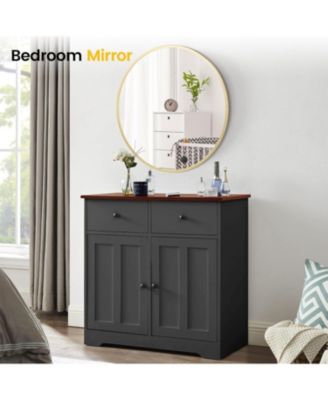 Round Mirror, 18 Inch Circle Mirror, Hd Eco-Friendly Gold Circle Mirror Metal Frame, Round Vanity Wall Mounted Mirrors