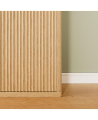 72" Oak Kitchen Pantry Cabinet with 6 Shelves