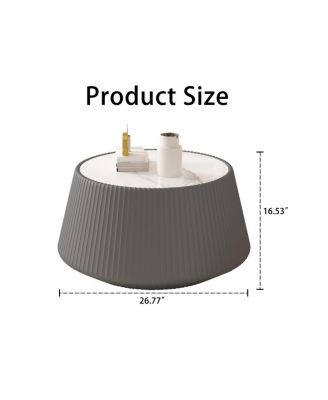 Modern Leather Sofa Coffee Table with Sintered Stone Top