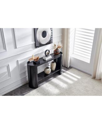 curved foyer table - minimalist entrance sofa side table