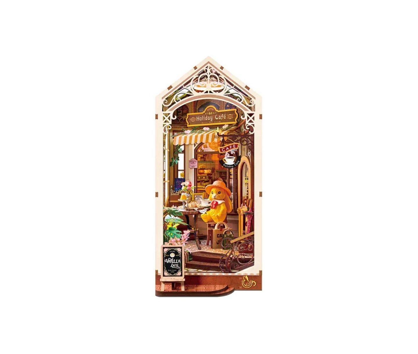 Детские конструкторы Flash Popup Holiday Cafe 171-Piece 3D Wooden Book Nook Kit, Ages 14+ — фото 1
