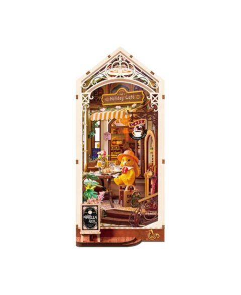 Детские конструкторы Flash Popup Holiday Cafe 171-Piece 3D Wooden Book Nook Kit, Ages 14+