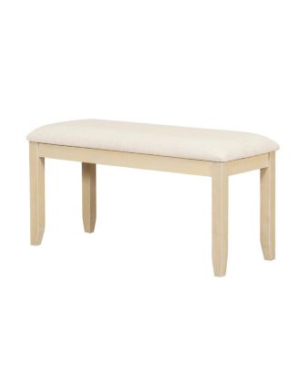  Contemporary 6-Piece Extendable Dining Table Set with Removable Leaf and Bench