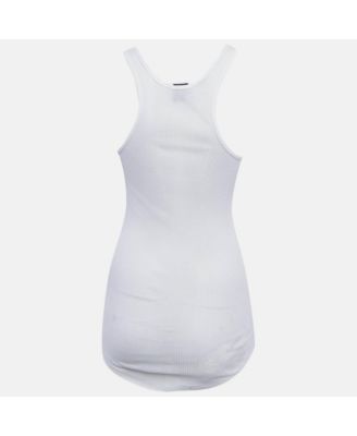 Women's White Rib Knit Tank Top