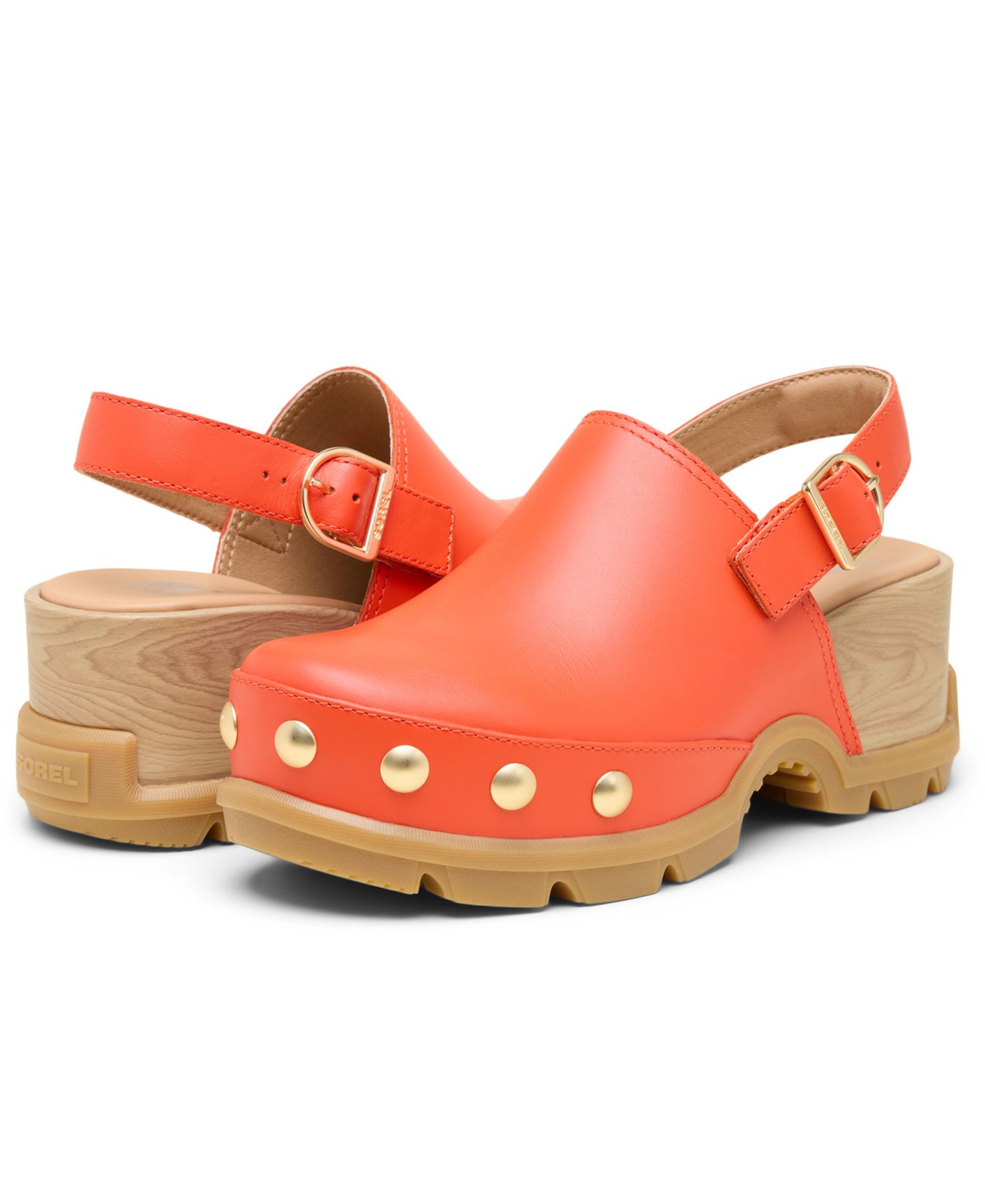 Женские сабо Sorel Roam'N RVT Studded, цвет: Малиновый / Карамельный — фото 9