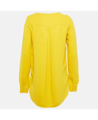 Women's Yellow Crepe Long Sleeve Blouse