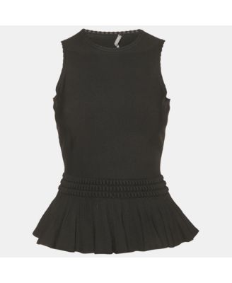 Women's Black Stretch Knit Flared Top