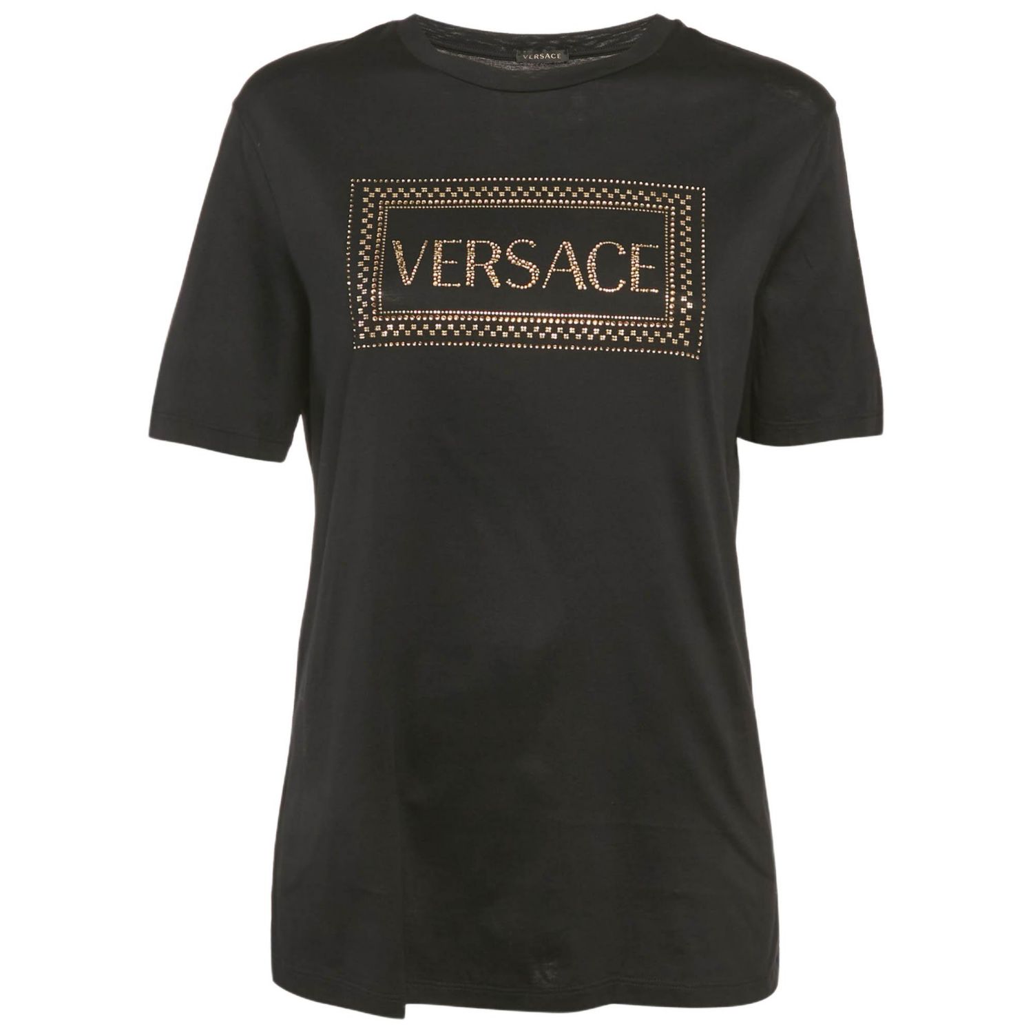 Women's Black Medusa Rhinestone Jersey T-Shirt