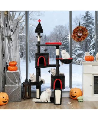 78" Cat Tree Cat Tower with Coffin Bed