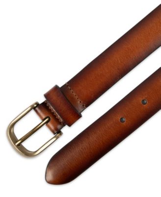 Luxury Classic Feathered Edge Leather Dress Belt