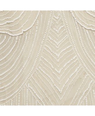 Women's Beige Silk Chiffon Beaded Mini Dress