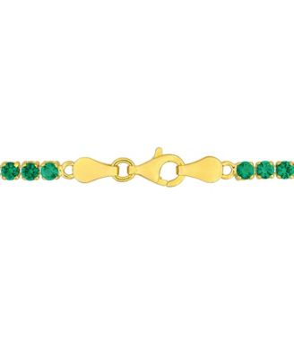 Emerald (4-1/2 ct. t.w.) Tennis Bracelet in 18k Gold Flash Plated Silver (Also Available in Rhodolite, Citrine, Blue Topaz)