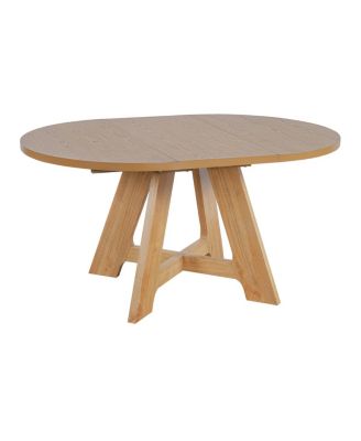 Farmhouse Extendable Round Dining Table Set for 4 with Removable Leaf and Chairs