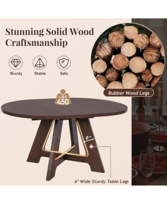 Farmhouse Extendable Round Dining Table Set for 4 with Removable Leaf and Chairs