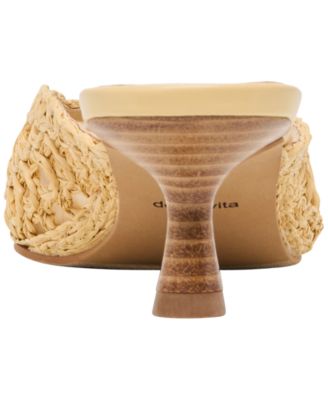 Women's Cleo Loop Raffia Kitten Heel Mule Pumps