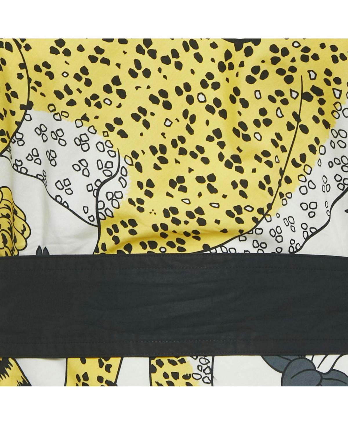 Pre-Owned Hermes Women's White/yellow Leopard Print Cotton Halter Neck Scarf Top