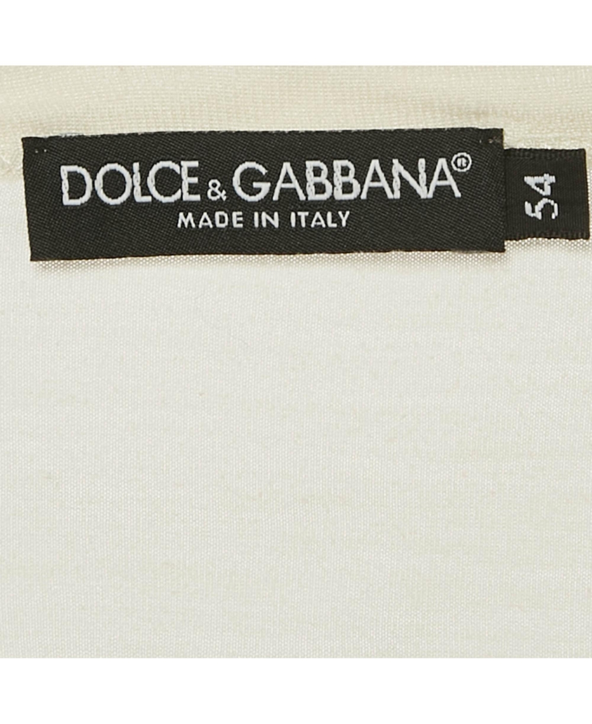 Pre-Owned Dolce & Gabbana Men's Cream Jersey Crewneck T-Shirt