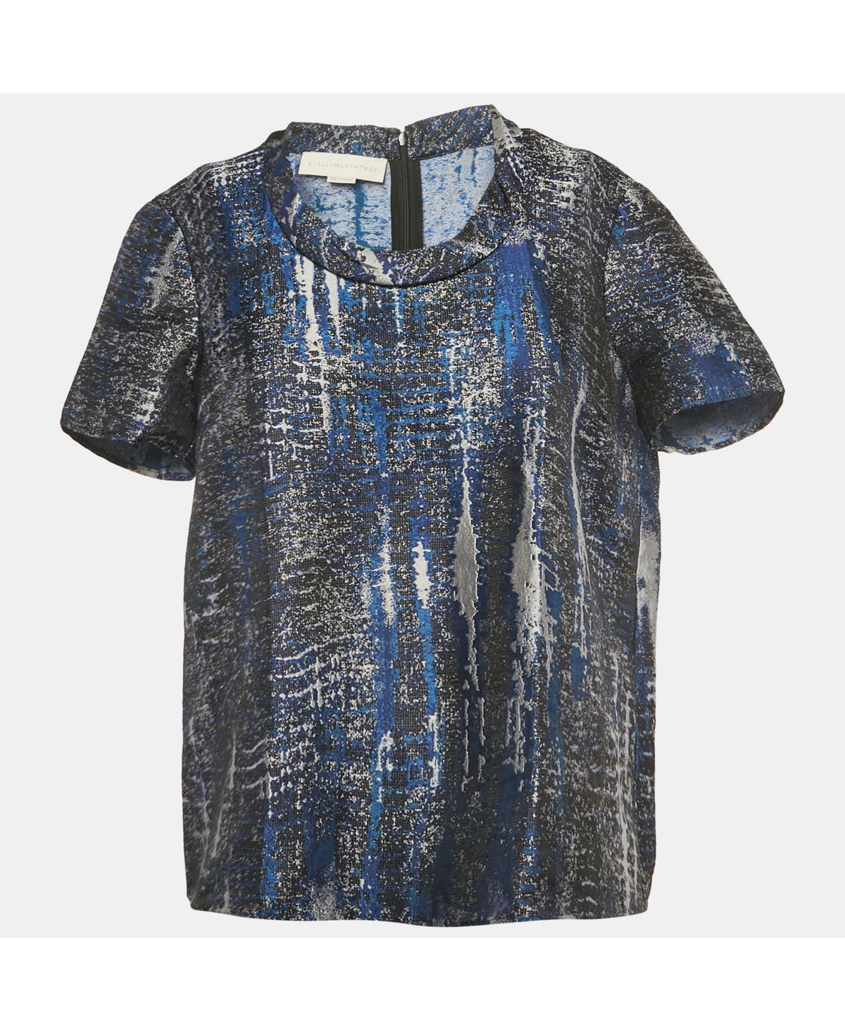 Pre-Owned Stella Mccartney Women's Blue Jacquard Blouse