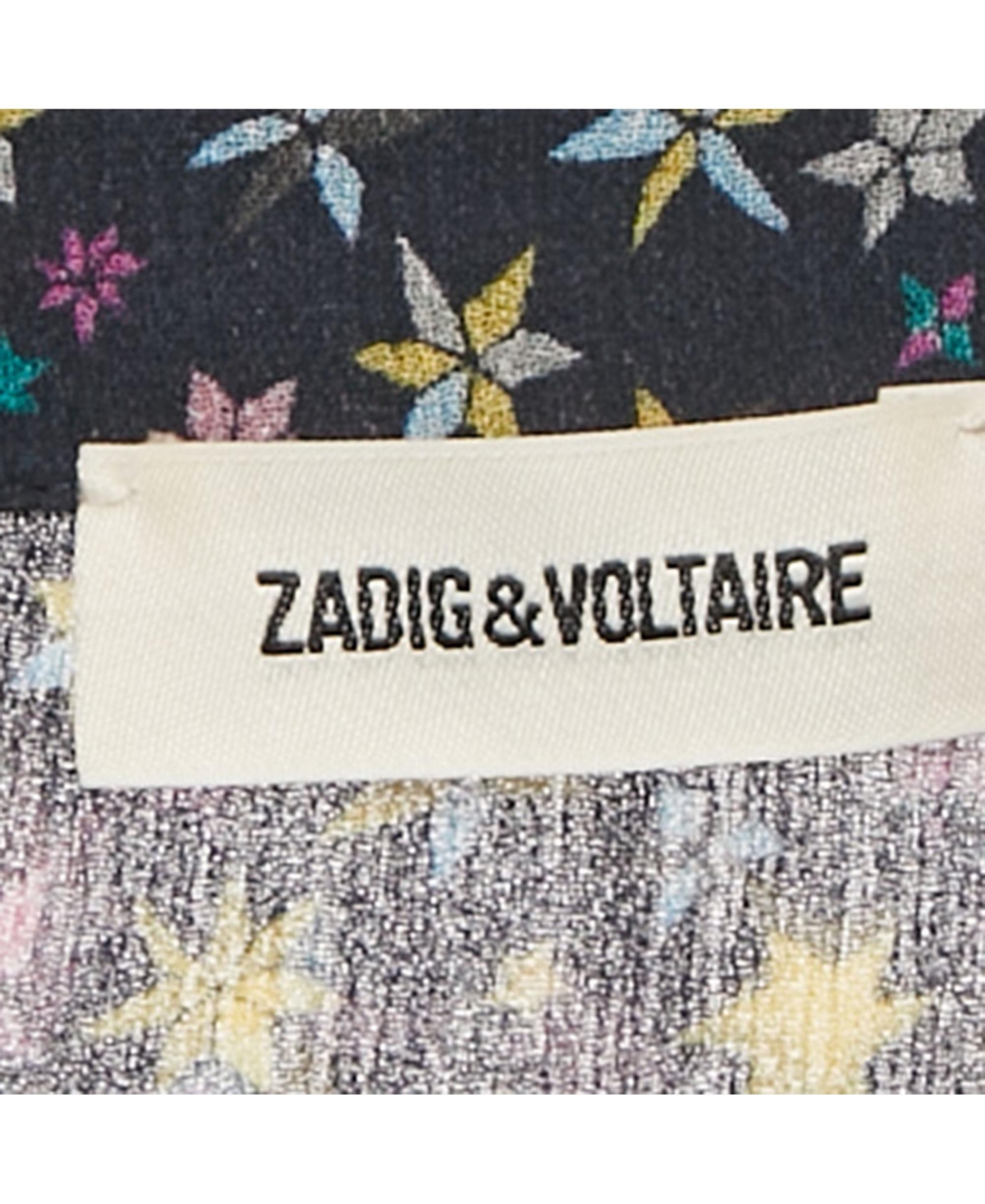 Pre-Owned Zadig & Voltaire Women's Navy Blue Rapidy Crinkle Printed Chiffon Mini Dress