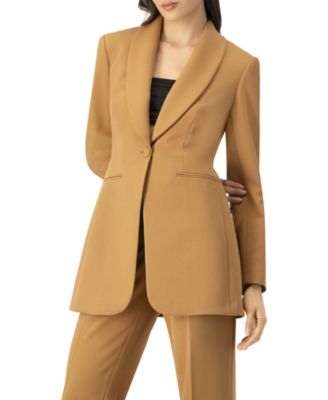 Women's Single-Button Shawl Lapel Blazer