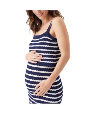 Maternity Ripe Pointelle Knit Nursing Dress
