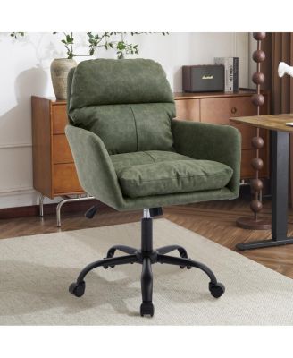 Streamdale Office chair, Black PU leather, adjustable height, green