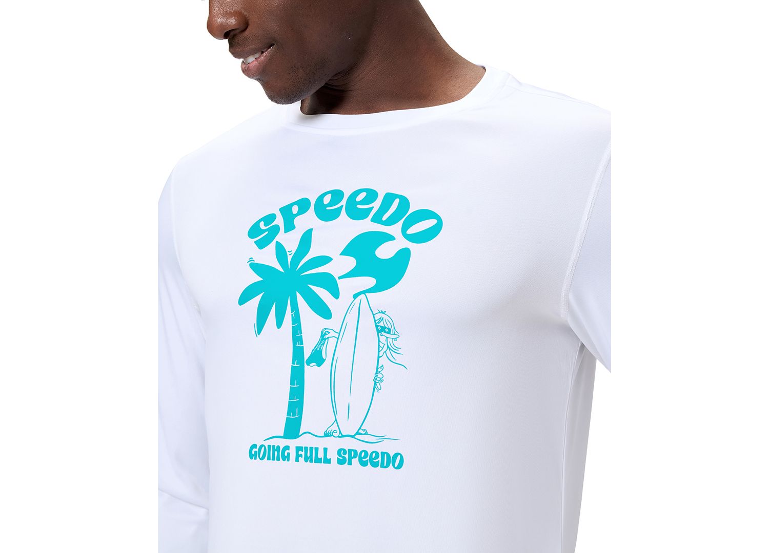 Men's Long-Sleeve Graphic Print Swim T-Shirt